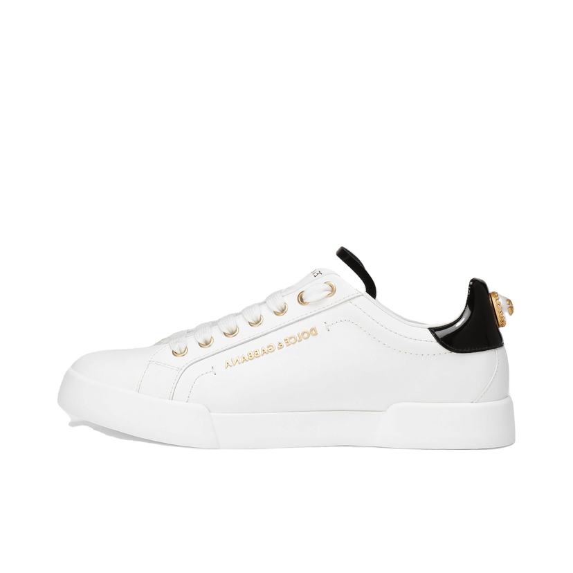 Tenisky a topánky Dolce & Gabbana Portofino Calfskin Nappa Leather With Lettering Biela | CK2329AH50689662