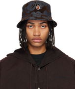 Camo Flocked One Point Denim Bucket Hat