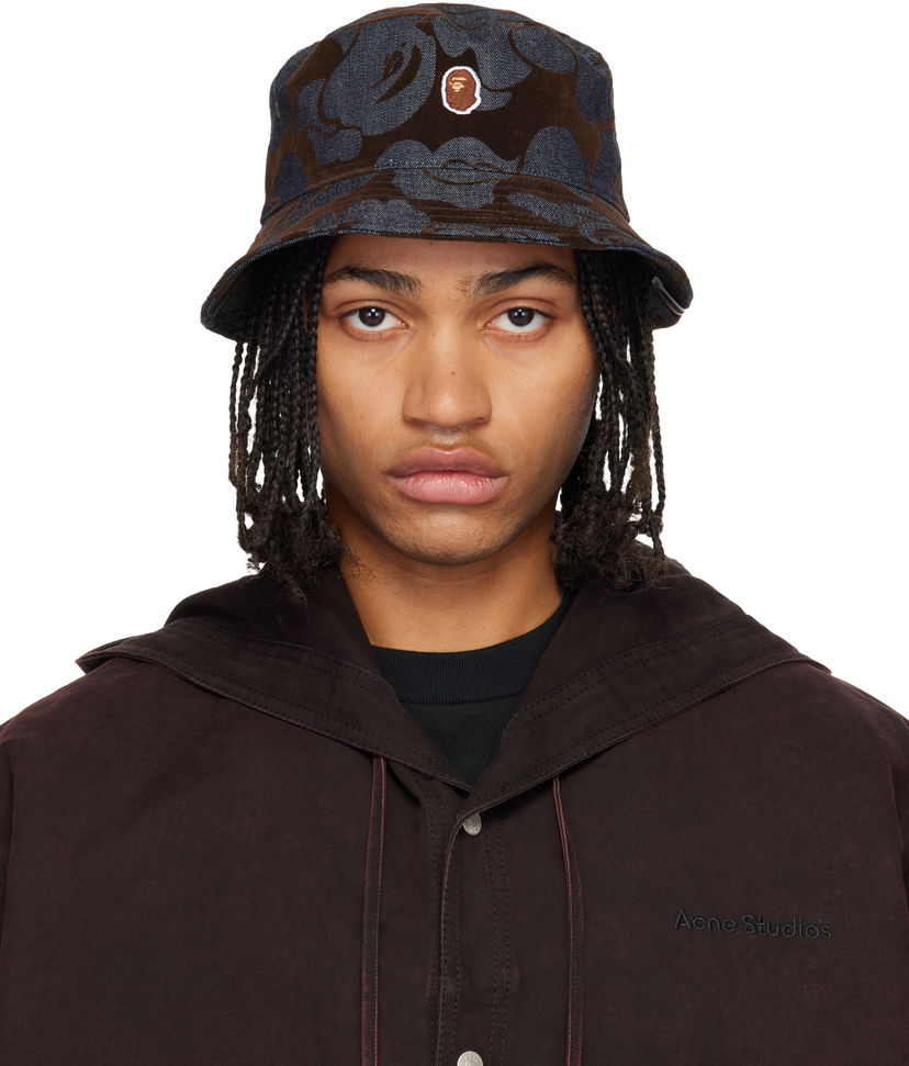 Klobúk BAPE Camo Flocked One Point Denim Bucket Hat Rôznofarebný | 001HTL801012M