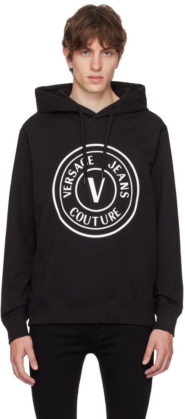 Mikina Versace Jeans Couture V-Emblem Hoodie Čierna | E75GAIT08_ECF06T, 0