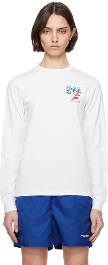 Tričko Sporty & Rich Sporty & Rich 'LA Marathon' Long Sleeve T-Shirt Biela | TO059622171WH01, 0