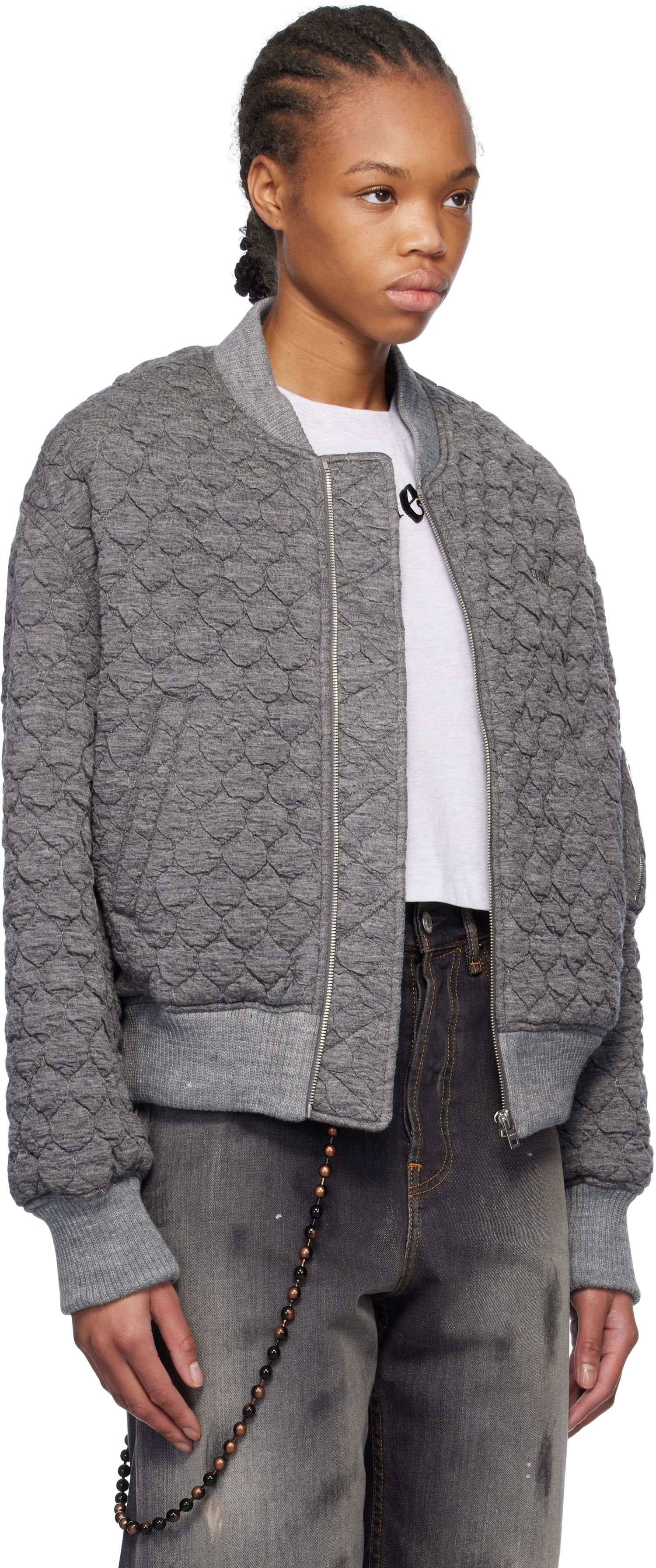 Bomber bunda We11done We11done Quilted Bomber Jacket Šedá | WD-JP0-25-070-W-MG, 1