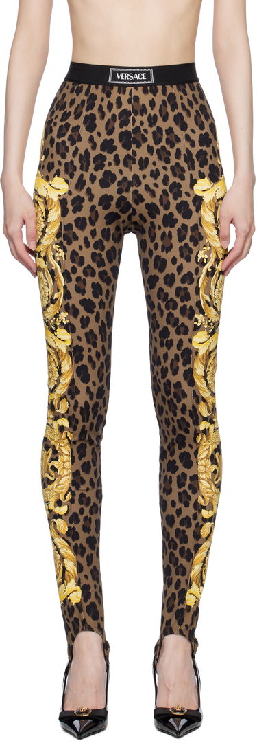 Legíny Versace Stirrup Leggings With Baroque Print Hnedá | 1015879_1A12087_5N440, 0