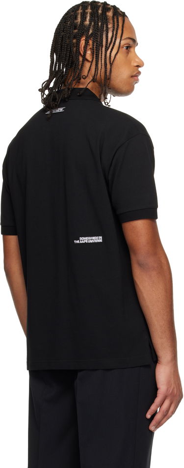 Polo tričko AAPE by A Bathing Ape 'AAPENOW' Moonface Logo Short-Sleeve Pique Polo Čierna | AAPPOM1609XXNBKX, 2