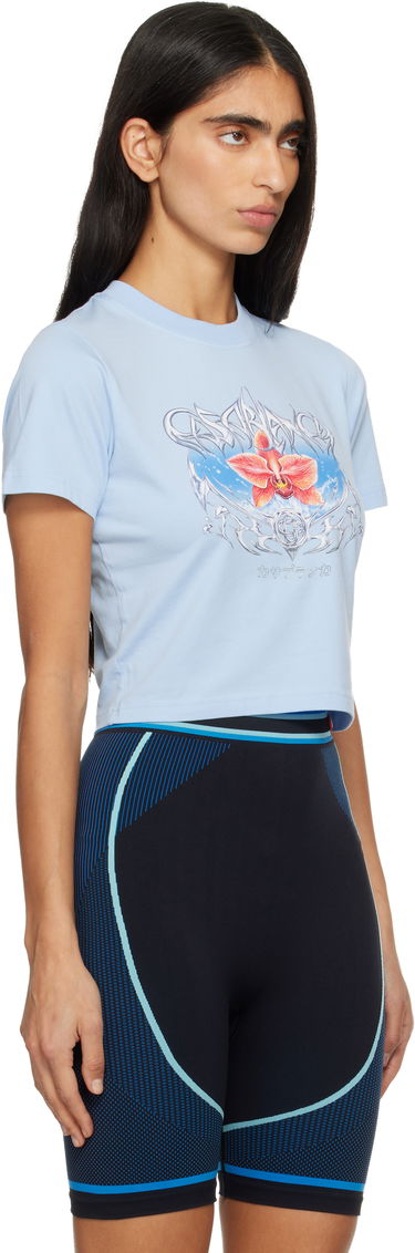 Crop Top Casablanca Casablanca Blades Cropped Short Sleeve T-shirt Modrá | W-AW25-JTS-009-03, 1