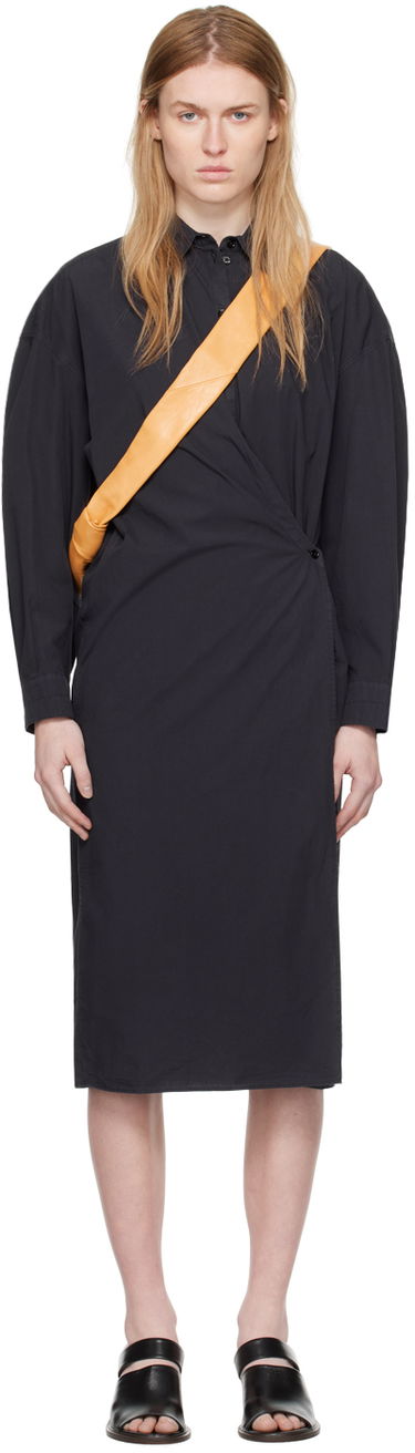 Šaty LEMAIRE Lemaire Wrap Midi Dress Čierna | DR1024 LF445, 0