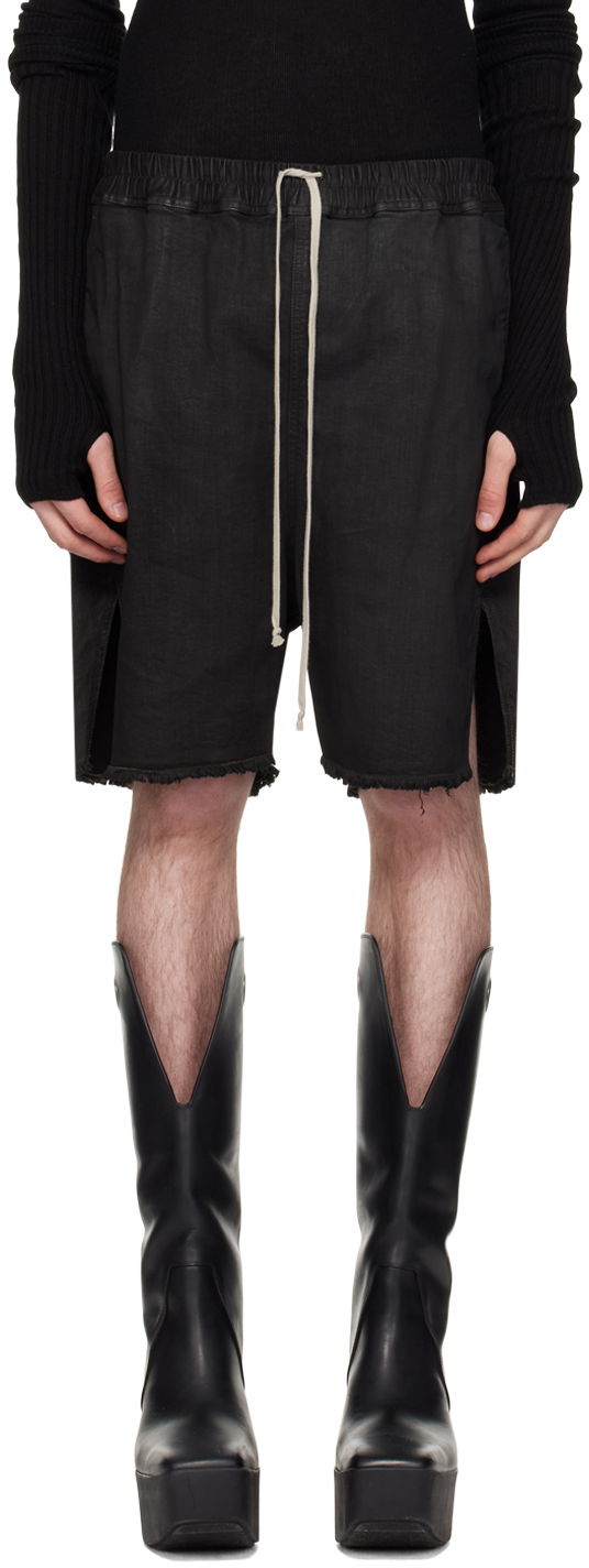 Šortky Rick Owens Rick Owens Waxed Denim Shorts Čierna | RR01D3310 SBW, 0