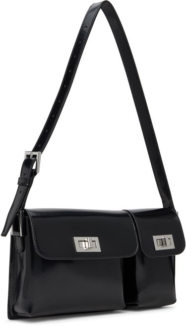 Taška cez rameno BY FAR Semi Patent Leather Shoulder Bag Čierna | 20SSBLYSBLWMED, 1