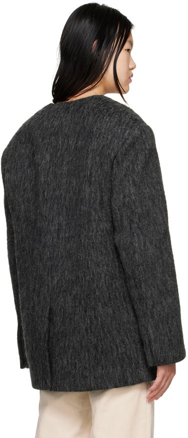 Bunda We11done We11done Y-Neck Fuzzy Jacket Šedá | WD-JK3-22-020-W-DG, 2