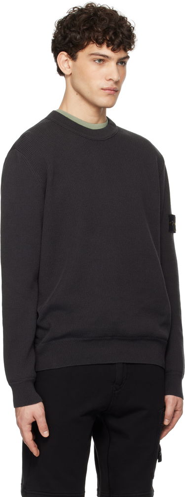 Sveter Stone Island Stone Island Ribbed Organic Cotton Crewneck Sweater Šedá | K1S15 5100054 S00D8, 1