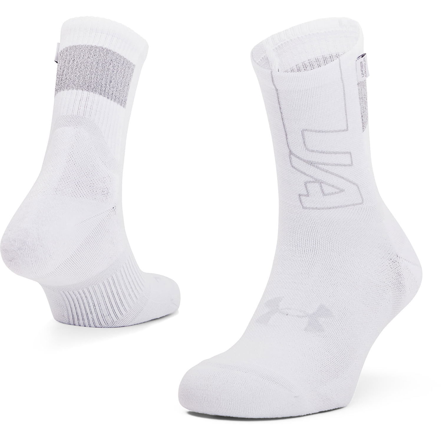 Ponožky Under Armour ArmourDry Run Crew Biela | 1361156-100, 1