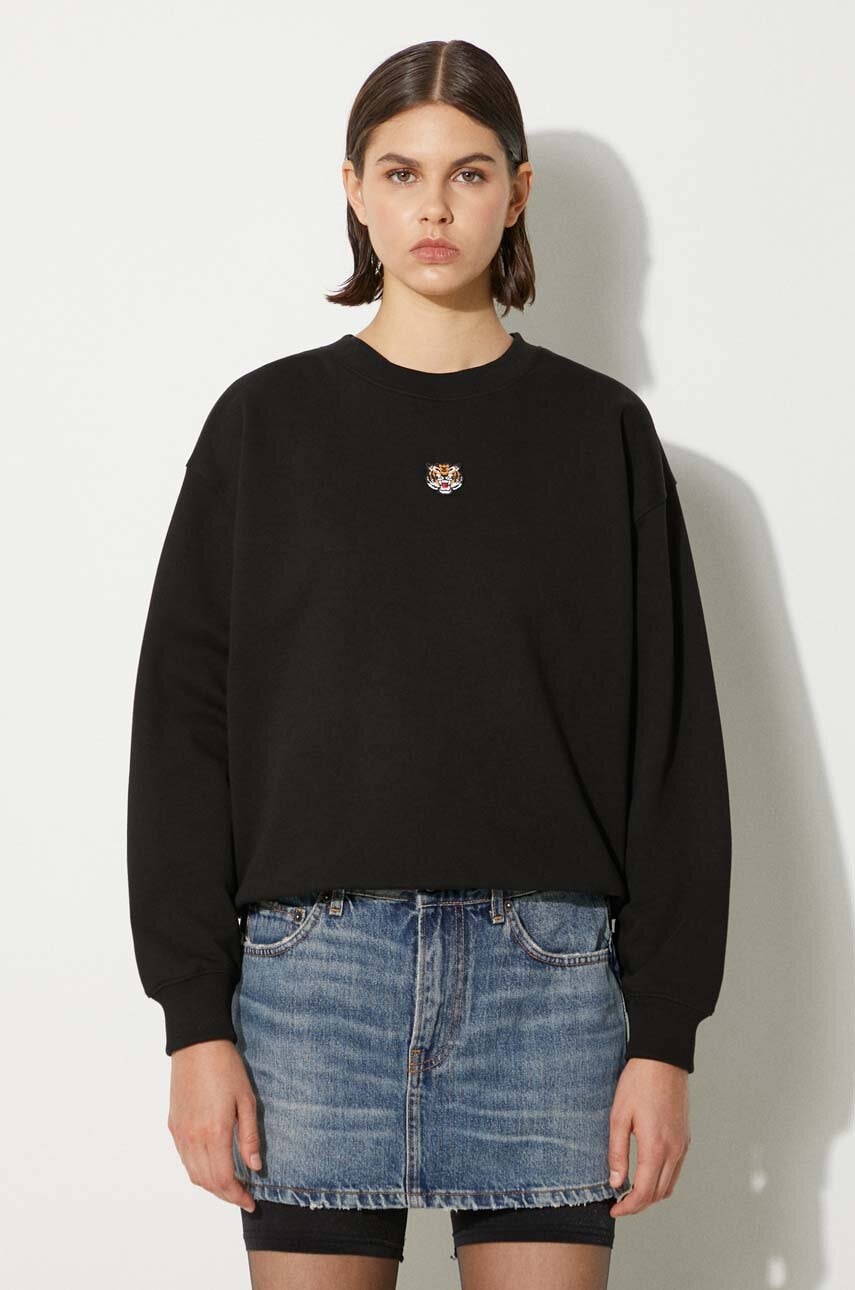 Mikina KENZO Kenzo Lucky Tiger Regular Plain Sweatshirt Čierna | FE52SW1484MF.99J, 0