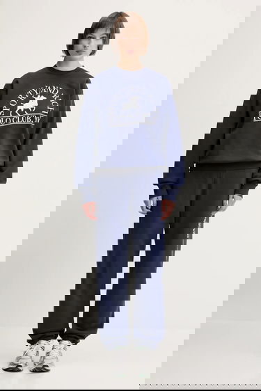 Tepláky Sporty & Rich Sporty & Rich H&W Crest Printed Sweatpants Navy | PA036612241BL106, 4