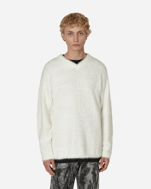 V-Neck Fuzzy Sweater
