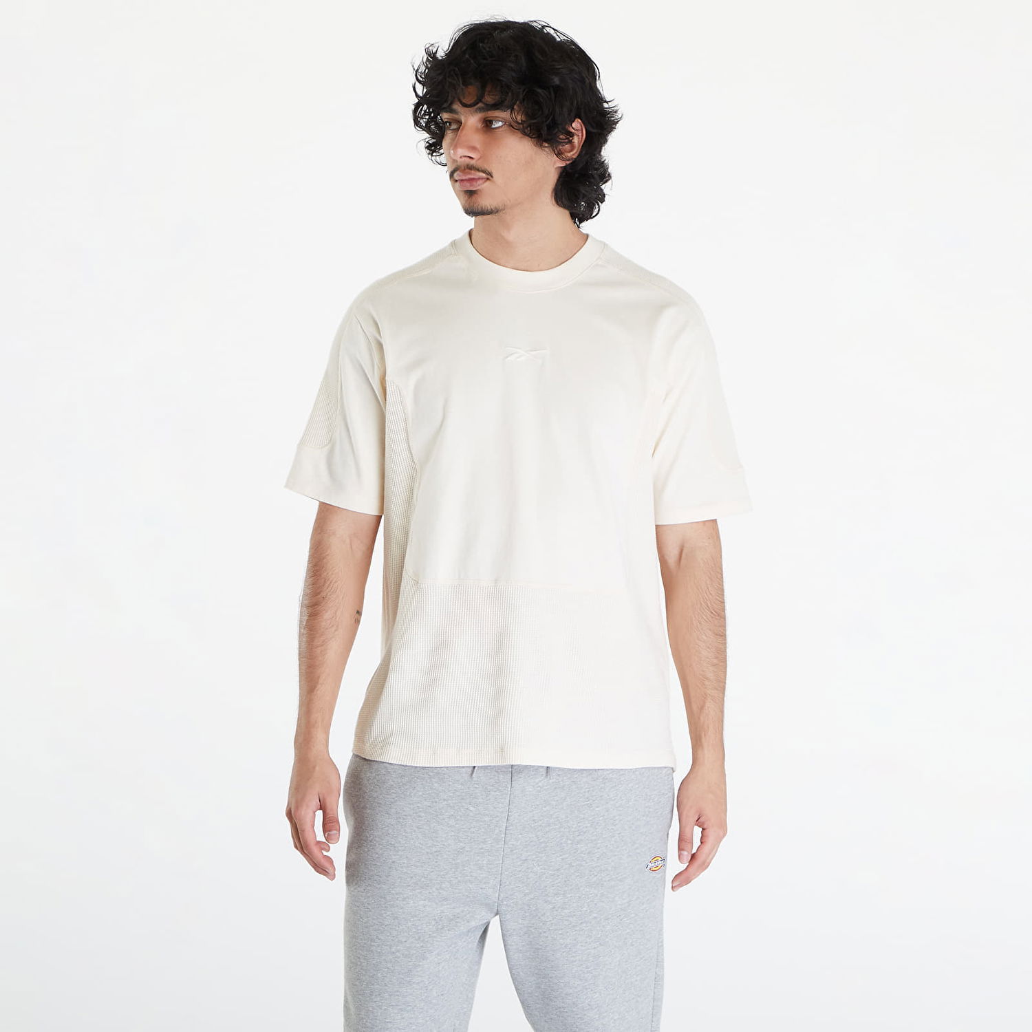 Tričko Reebok LTD Training Waffle Pattern T-Shirt Beige Biela | RMAA002C99JER0016161, 0