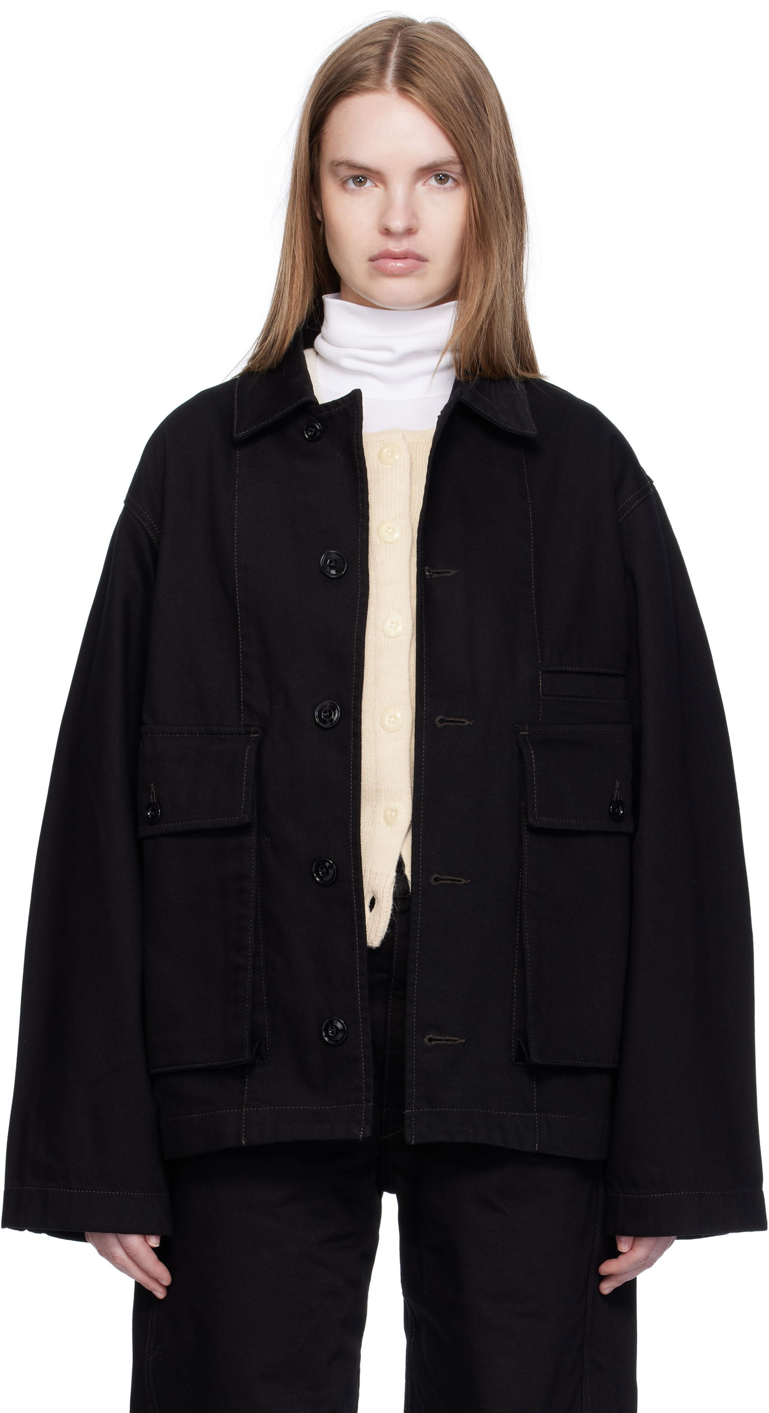 Bunda LEMAIRE Lemaire Boxy Denim Jacket Čierna | OW1198 LD1055, 0