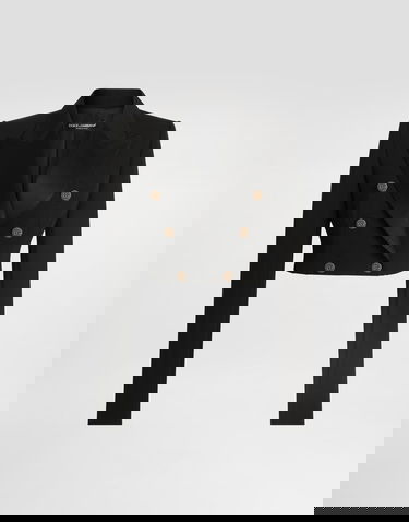 Bunda Dolce & Gabbana Dolce & Gabbana Double-breasted Wool Gabardine Jacket Čierna | F299YTFU2OWN0000, 0