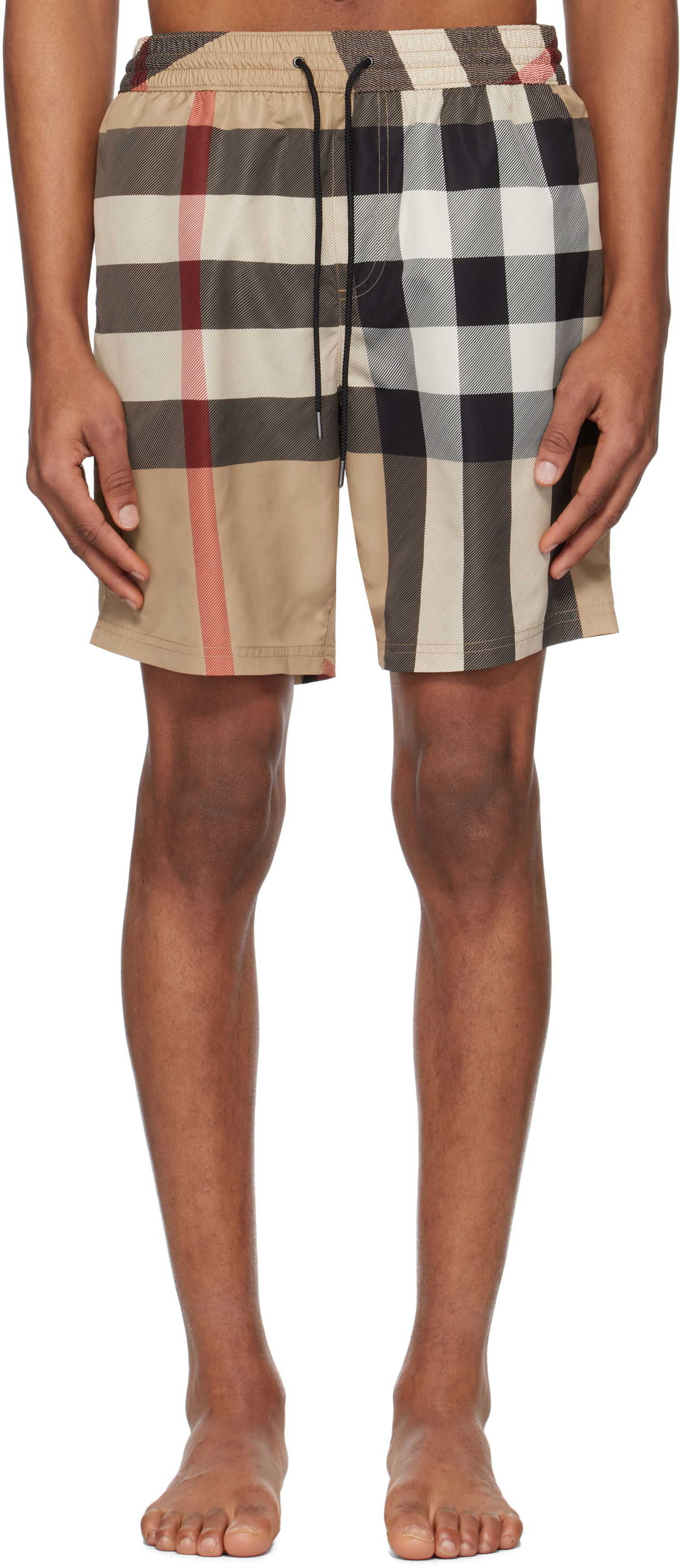 Plavky Burberry Burberry Check Swim Shorts Béžová | 8107272, 0