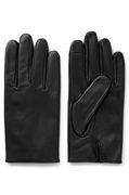 Grained-leather gloves with full lining and lasered logo