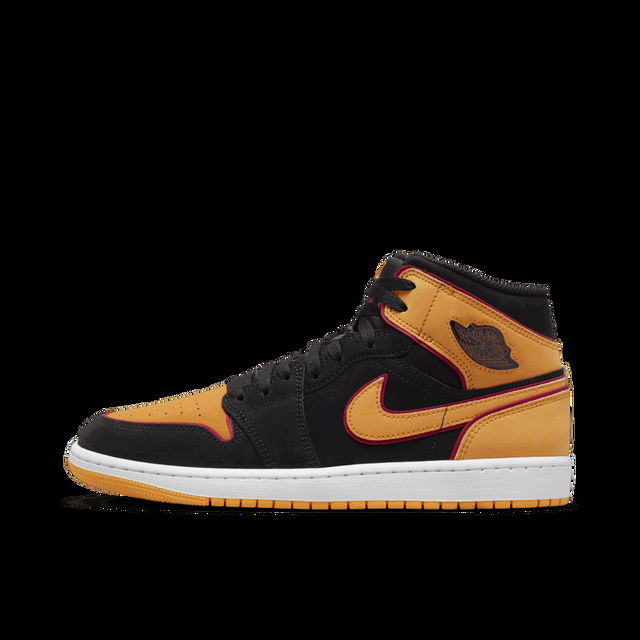 Air Jordan 1 Mid Fat Tongue "Black Orange"