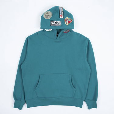 Mikina Pleasures Worms Hoodie Tyrkysová | P23F022-GREEN, 10