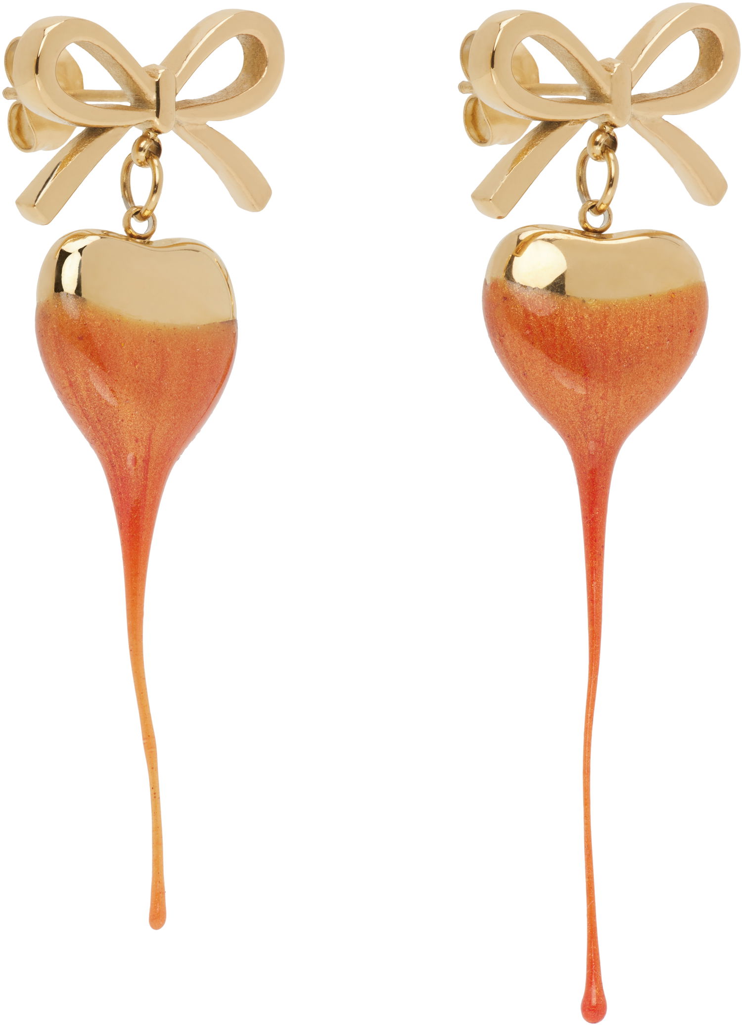 Náušnice Ottolinger Ottolinger Bow Heart Drop Earrings Oranžová | 12590072501, 1