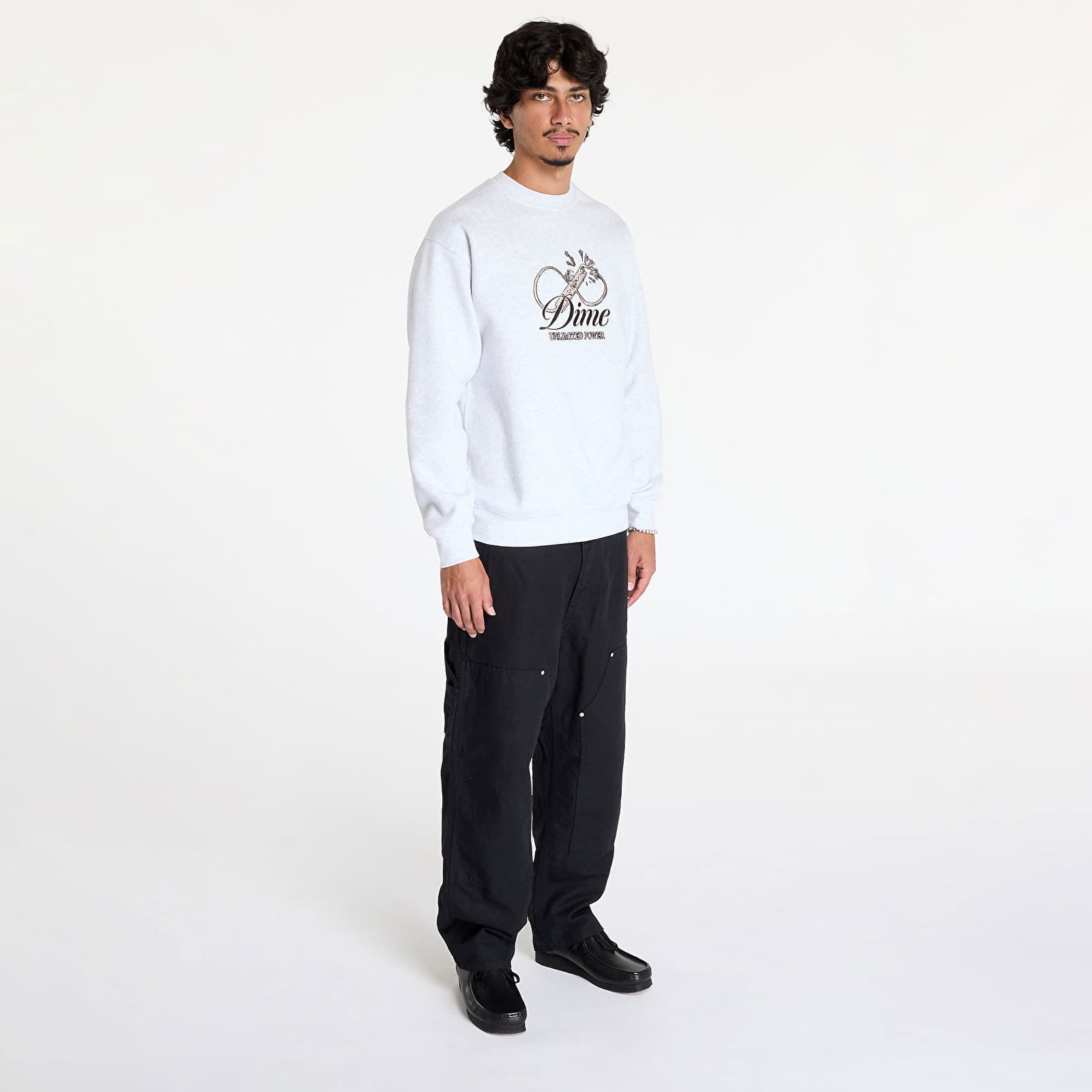 Cursive Power Crewneck UNISEX Ash M