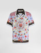 Dolce & Gabbana Linen Canvas Shirt with Shell Print
