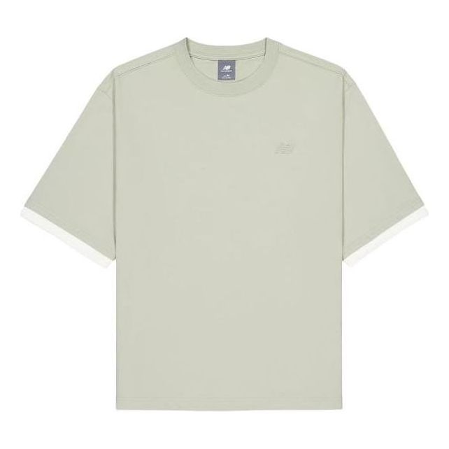 Tričko New Balance Logo Crewneck T-Shirt Zelené | AMT42314-OVN, 0