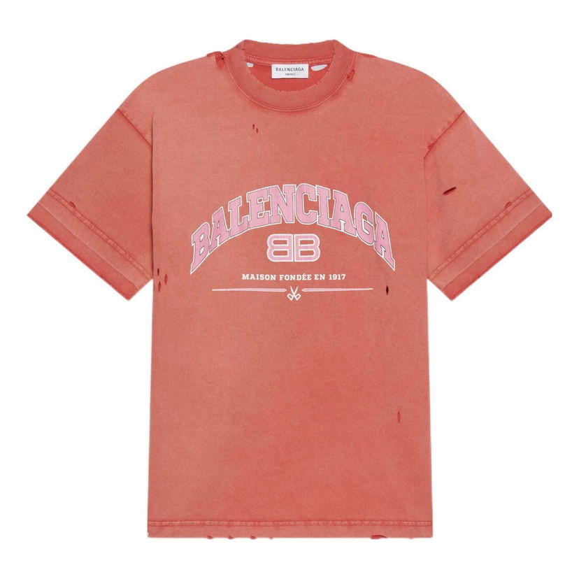 Tričko Balenciaga Maison T-Shirt Medium Fit Červená | 612966TLVJ16441