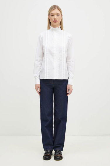 Džínsy MAISON KITSUNÉ Straight High-Waisted Denim Jeans Modrá | NW01113WW0081, 4