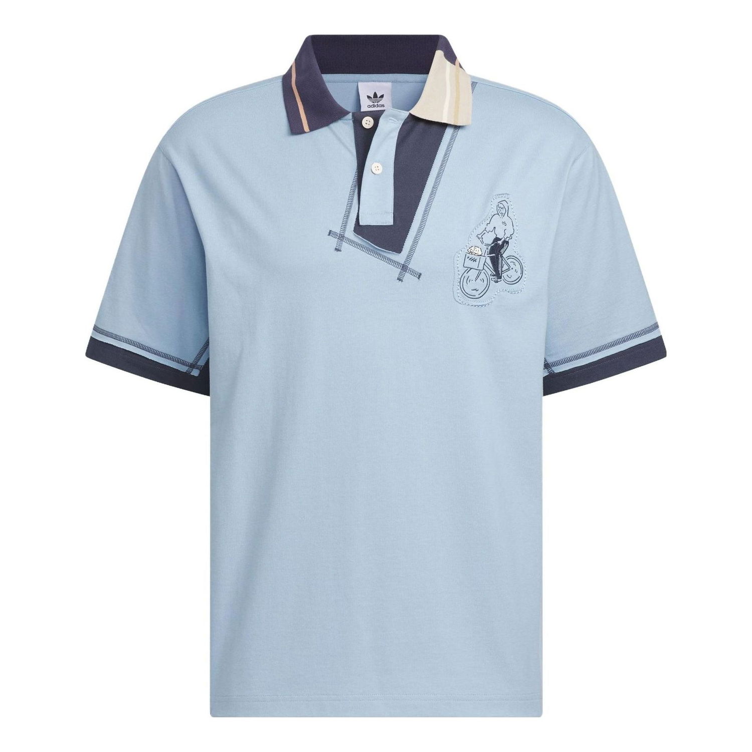 Polo tričko adidas Originals Originals Asymmetric Polo Shirt Modrá | IS0637, 0
