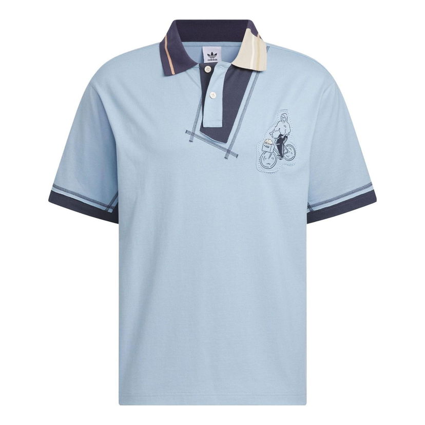 Polo tričko adidas Originals Originals Asymmetric Polo Shirt Modrá | IS0637