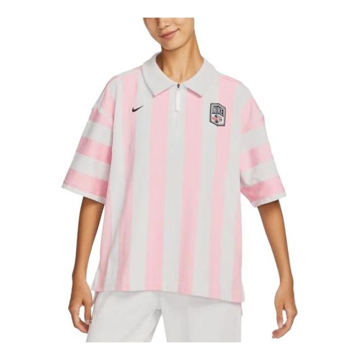 Polo tričko Nike Sportwear Striped Short Sleeve Polo Shirt Ružová | FQ0701-122, 0