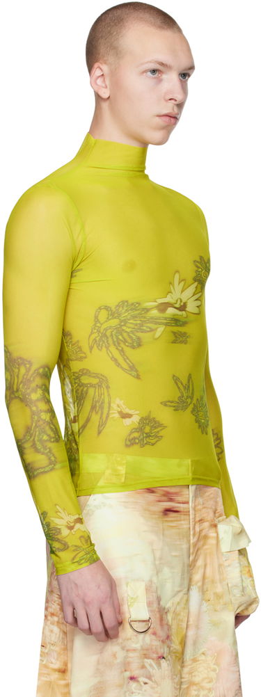 Sveter Collina Strada Collina Strada Thumbtastic Floral Print Mesh Turtleneck Zelené | XX3340, 1
