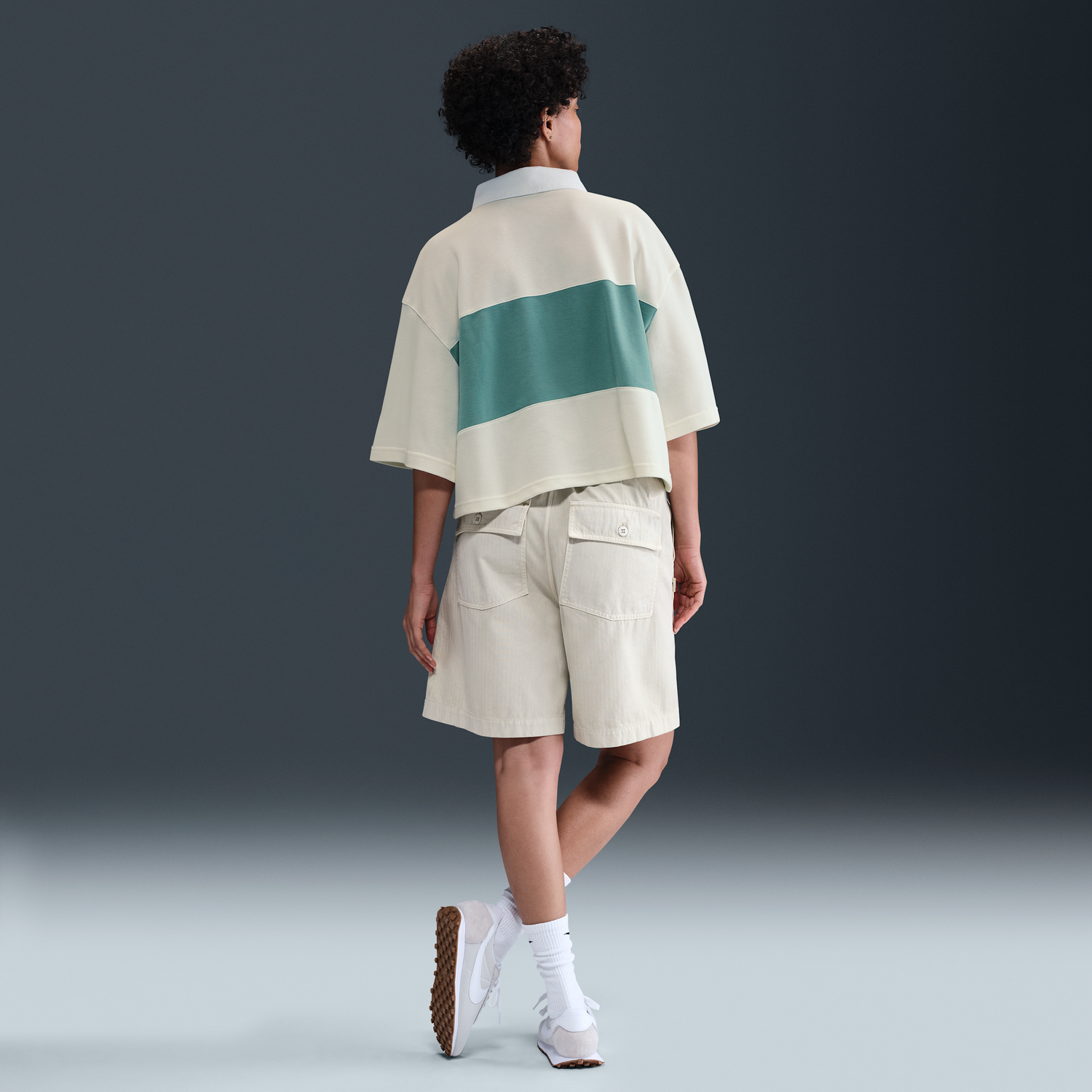 Polo tričko Nike Nsw Street Cropped Relaxed Fit Striped Polo Top Rôznofarebný | IB2153-133, 0