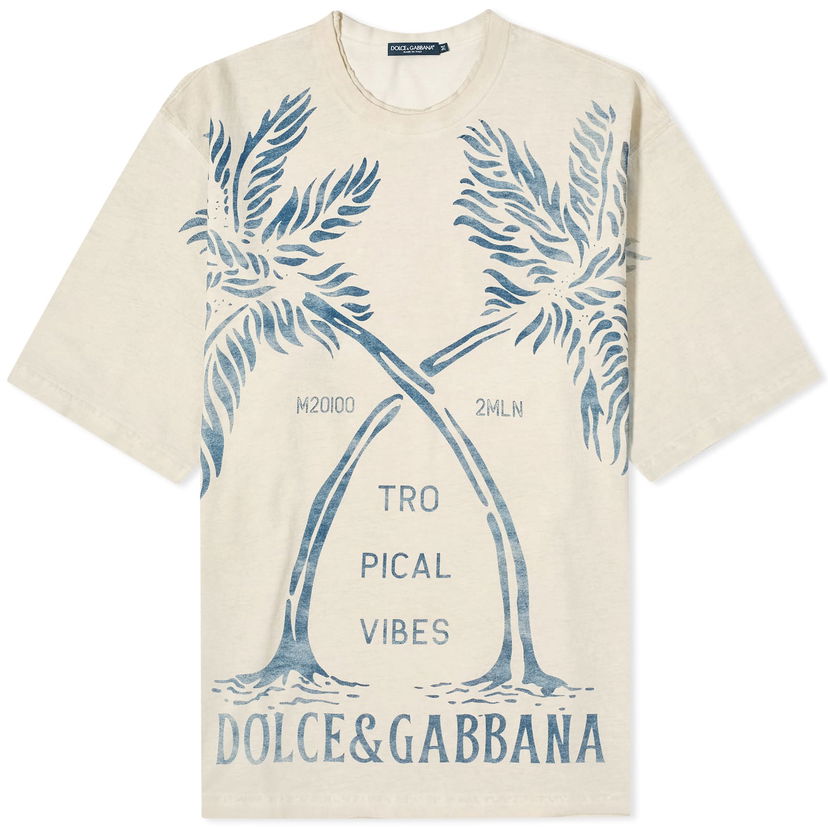 Tričko Dolce & Gabbana Palms T-Shirt Béžová | G8RF9TG7K1W-A3913