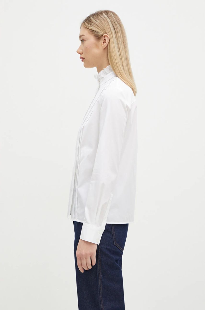 Košeľa MAISON KITSUNÉ Maison Kitsuné Craft Embroidery Stand Collar Shirt Biela | NW00414WC5010, 1
