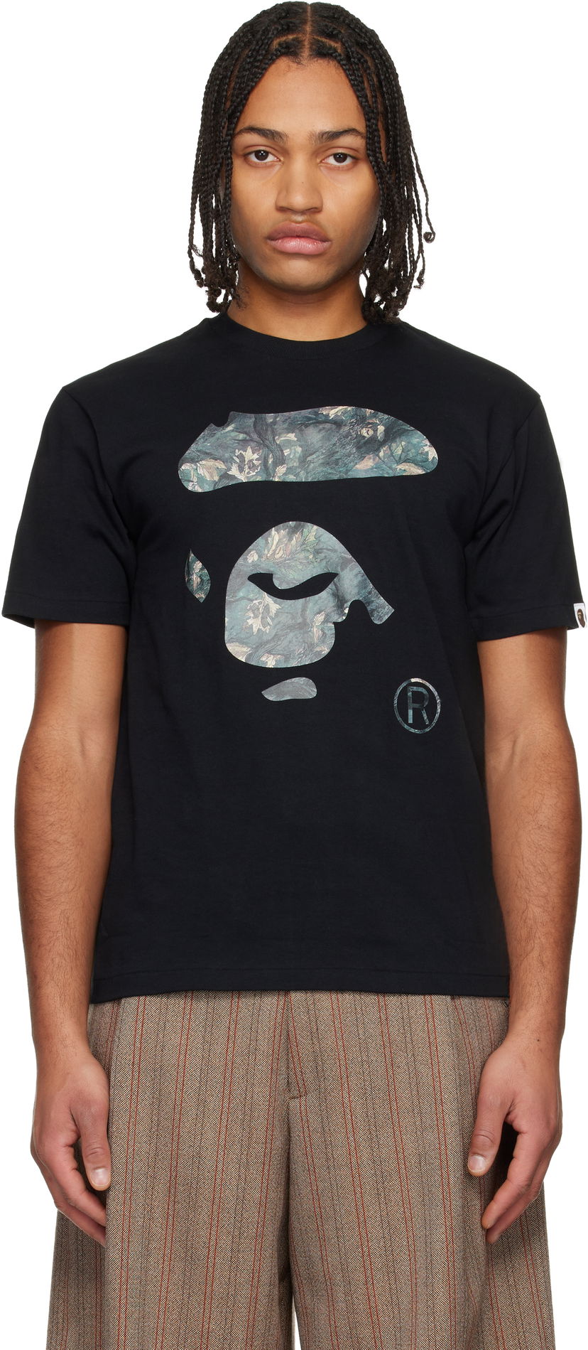 Tričko BAPE Tree Edge Camo Ape Face T-shirt Čierna | 001TEL801032M