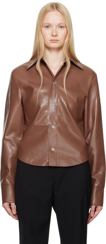 Košeľa Nanushka Nanushka Bogna Vegan Leather Shirt Hnedá | NW25SSJK21275, 0