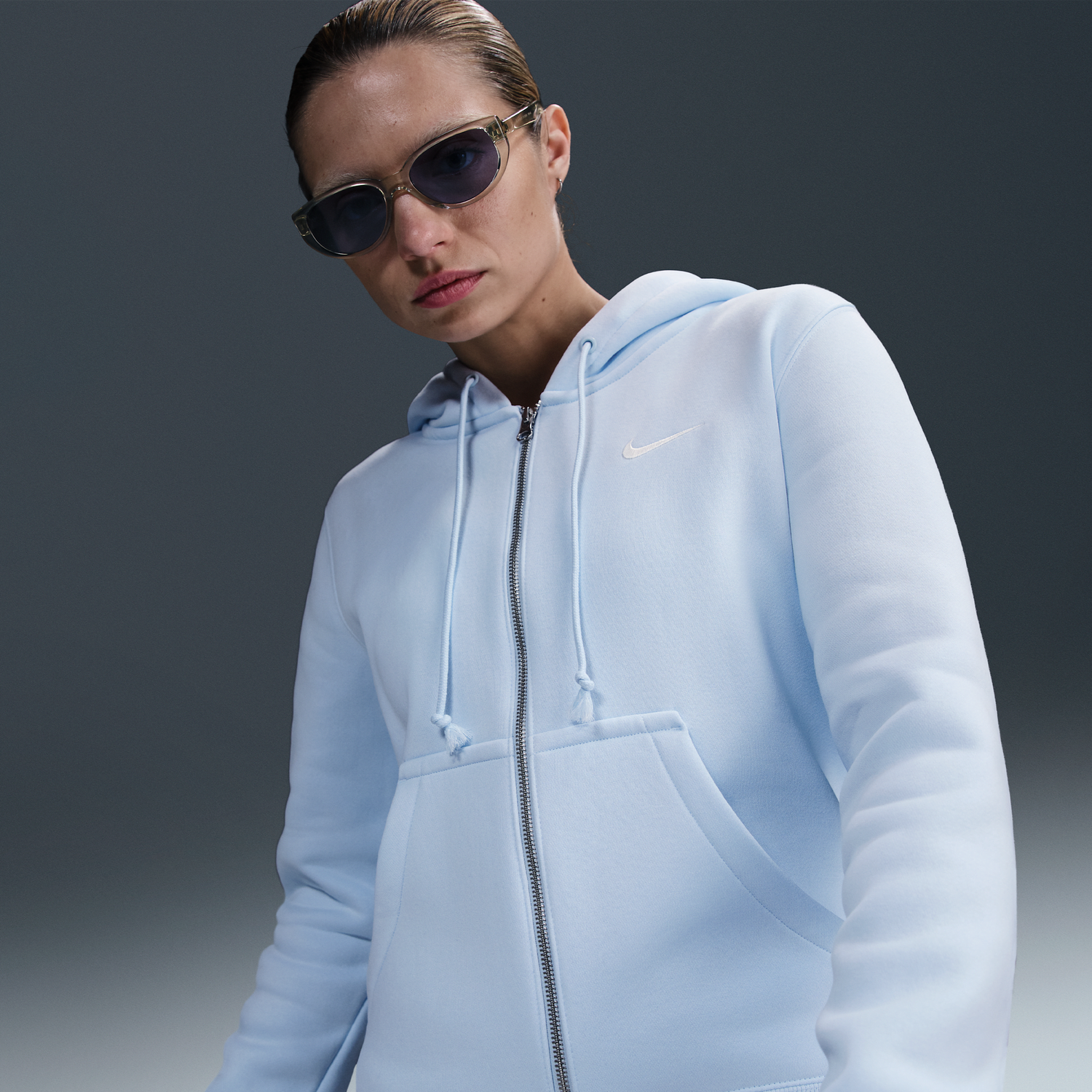 Mikina Nike Nike Sportswear Phoenix Fleece Full-Zip Hoodie Modrá | HJ0995-423, 1