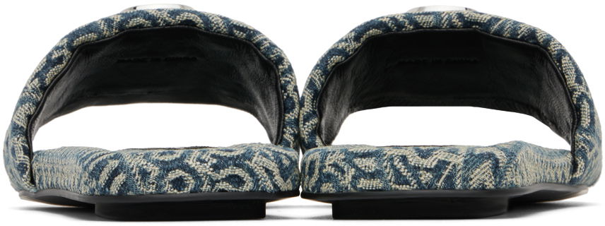 Marc Jacobs 'The J Marc Washed Monogram Denim' Slides