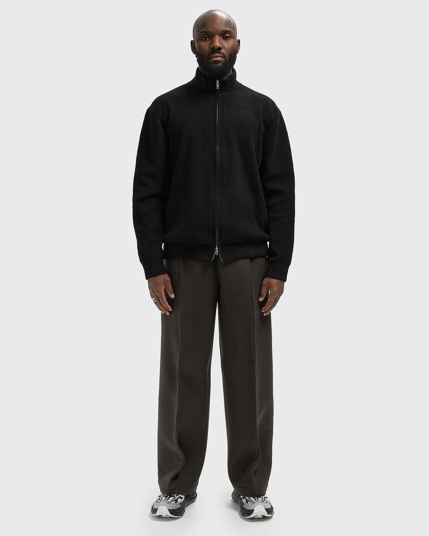 Nohavice AMI Elasticated Wide-Leg Trousers Šedá | UTR815.WV0078-020, 1