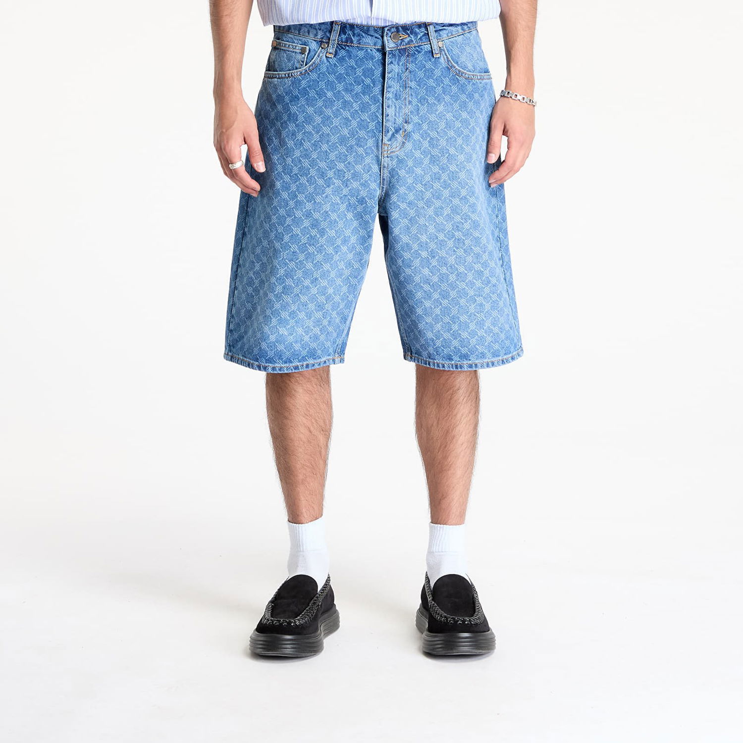Šortky DAILY PAPER Daily Paper Monogram Denim Shorts Modrá | 2513057, 0