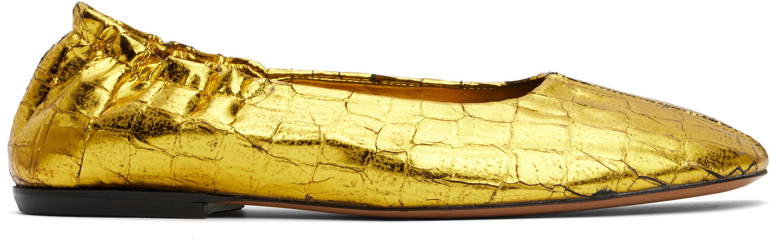 Šaty Dries Van Noten Dries Van Noten Metallic Ballerina Flats Žltá | WS251-1376-208, 0