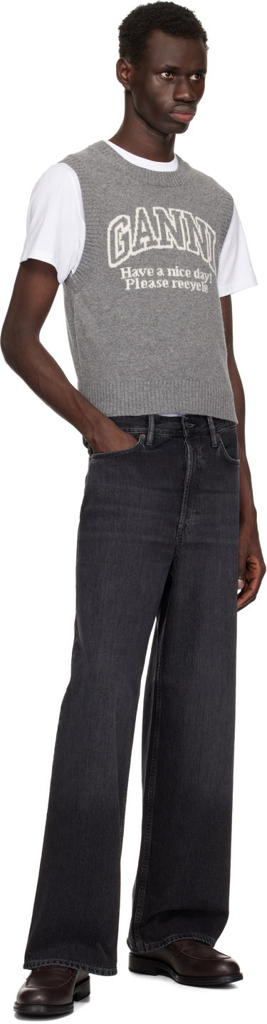 Sveter GANNI Ganni Graphic Knit Vest Šedá | K2308, 3