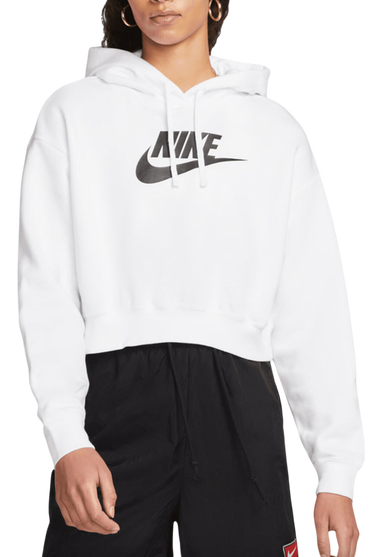 Mikina Nike Cropped Fleece Hoody Biela | dq5850-100, 0