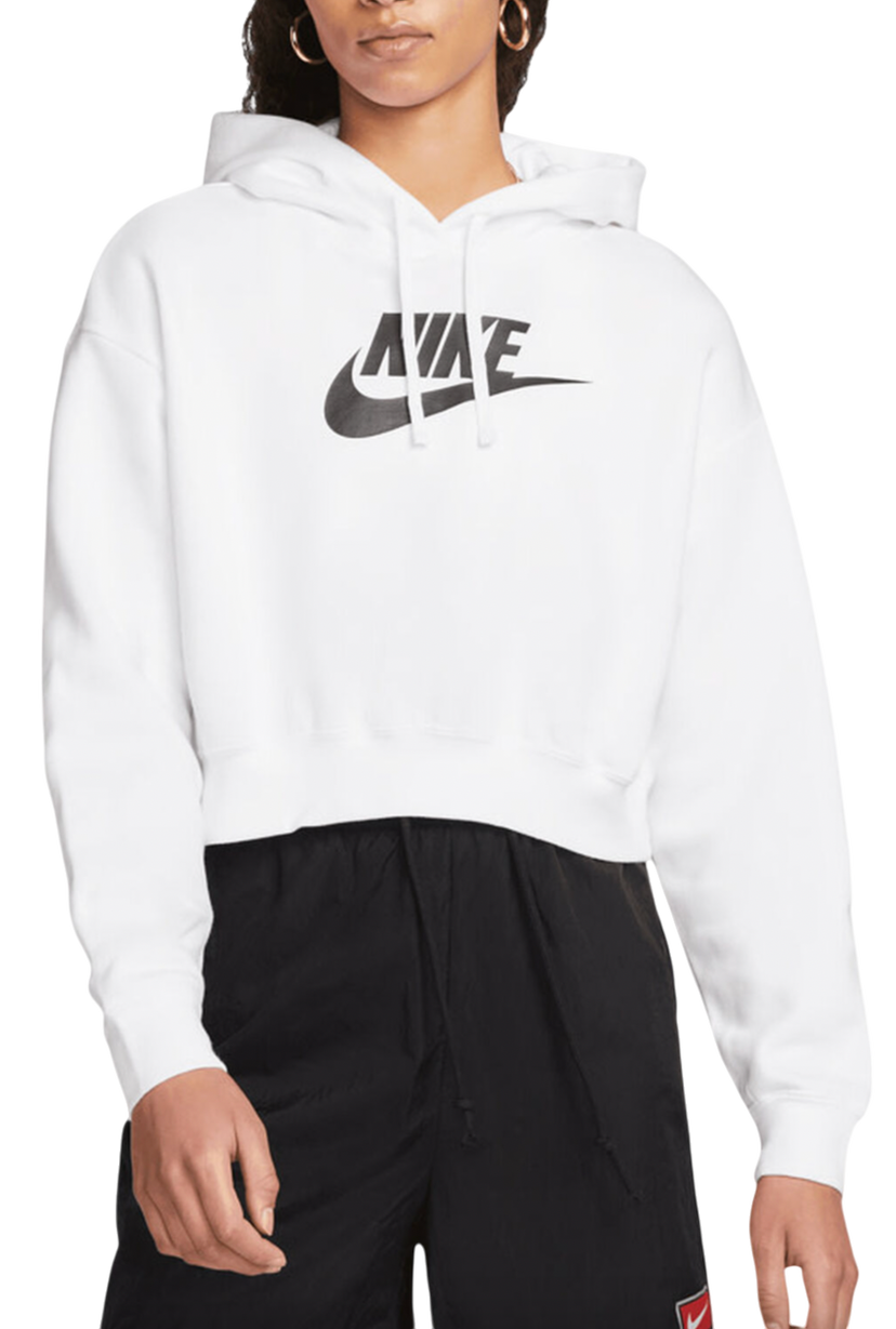Mikina Nike Cropped Fleece Hoody Biela | dq5850-100