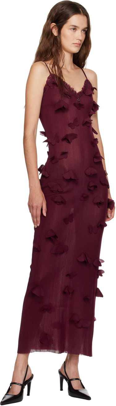 Šaty Coperni Coperni Butterflies Techno Midi Dress Vínová | COPML166Y3015, 3
