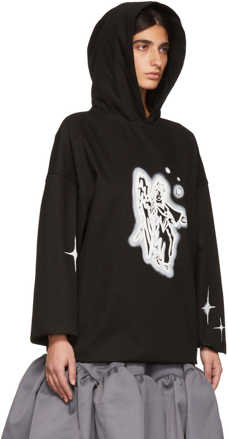 Mikina We11done We11done Cotton Angel Graphic Hoodie Čierna | WD-BL1-22-130-U-BK, 1